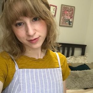 Lavender pinstripe jumpsuit